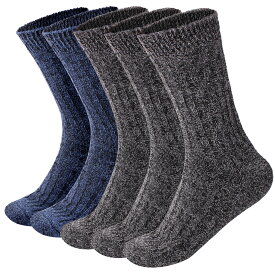 靴下 メンズ 5足組 秋冬 中厚手 防寒 あったか温暖力 スキー ヒートテック 足底クッション編み くつした 綿 吸汗 防臭 抗菌 靴下 アウトドア 24-28cm