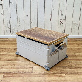 シェルフコンテナ　50タイプ専用　 スライドレール式天板　木目調ダマスク柄