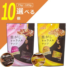 【選べる10個セット送料無料】東洋ナッツ食品 焦がしキャラメルナッツアーモンド 105g or カシューナッツ 75g×いずれか10個※北海道・九州・沖縄県は送料無料対象外 キャラメル アーモンド カシューナッツ [T.1534.10.SE]