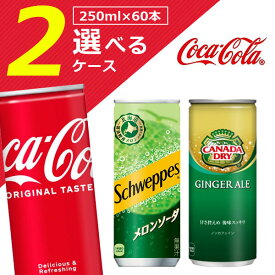【よりどり2ケース送料無料】コカコーラ・コカ・シュウェップス メロンソーダ・ジンジャーエール 250ml×2ケース(60本)※沖縄県は送料無料対象外＜缶飲料＞＜ジュース＞[T.1413.-.SE]