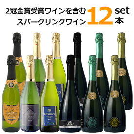 【12本セット送料無料】スパークリングワイン12本セット750ml×12本(6種×2本ずつ) ＜ワインセット＞※沖縄県は送料無料対象外やや甘口 辛口 金賞受賞 スパークリング[T.3735.0.SE]