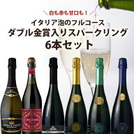 【6本セット送料無料】白も赤も甘口も！ダブルゴールド受賞が2本入ったイタリア泡のフルコース 750ml×6…