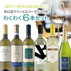 【6本セット送料無料】白ワイン好きにはたまらない！辛口白ワインとスパークリングのわくわく6本セット（750ml×6本）＜ワインセット＞※沖縄県は送料無料対象外デイリーセット 白ワインセット [T.3564.0.SE]