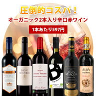【6本セット送料無料】圧倒的コスパ！オーガニック2本入り辛口赤ワイン6本セット＜ワインセット＞※沖縄…
