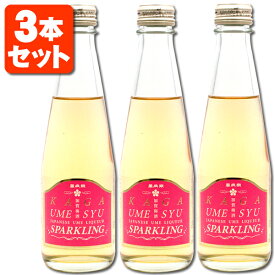 【3本セット送料無料】 萬歳楽 加賀梅酒スパークリング 200ml×3本 かがうめしゅ 小堀酒造 石川県 梅酒 紅映梅 べにさしうめ スパークリング 梅酒スパークリング [T.001.1536.1.UN]