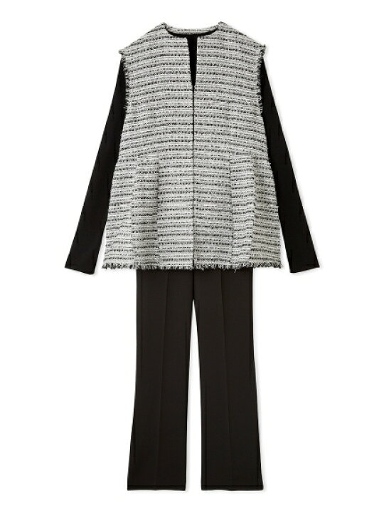 楽天市場】【Mila Owen】ツイードベストニットプルオーバーパンツ3点  