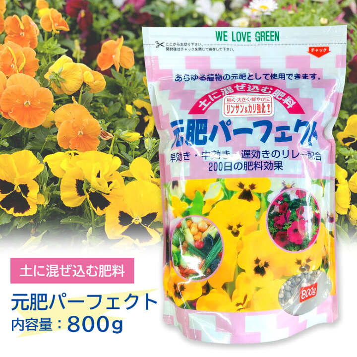 楽天市場 元肥パーフェクト 800g 早効き 中効き 遅効き 園芸用品 農業資材 農業用品 家庭菜園 土に混ぜ込む肥料 園芸 ガーデニング ガーデニング用品 ガーデン 肥料 花 野菜 花壇 鉢植え カワシマ園芸 楽天市場店