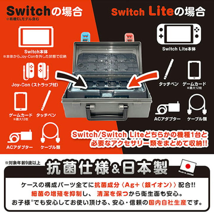 楽天市場】Nintendo Switch/有機ELﾓﾃﾞﾙ/Lite対応 NEW全部収納BOX 