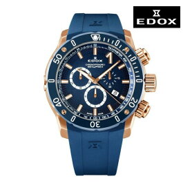 EDOX エドックス 10221-37RBU3-BUIR3 電池式クオーツ メンズ 腕時計 ウォッチ 時計 ゴールド色 ラバーストラップ 正規輸入品 メーカー保証付 誕生日プレゼント 男性 ギフト ブランド かっこいい もてる 送料無料