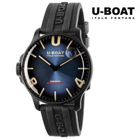 U-BOAT ユーボート 8700 クオーツ メンズ 腕時計 ウォッチ 時計 ブラック色 ラバーストラップ 正規輸入品 メーカー保証付 誕生日プレゼント 男性 ギフト ブランド かっこいい もてる 送料無料