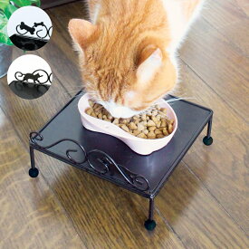 お食事テーブル 食べこぼし防止 取り付け簡単 すべり止め付き かわいい 猫用 猫ロゴ入り お食事台 テーブル ペット 専用テーブル