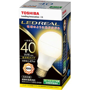  TOSHIBA LDA5L-G/40W [LEDd E26 dF 485lm E-COREiC[ERAj LED REAL]