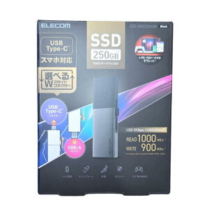 �G���R�� �O�t��SSD 250GB USB3.2 (Gen2) �Ή� �X���C�h�� �^�C�vC �^�C�vA �X���C�h�؂�ւ� �u���b�N ESD-EWC0250GBK
