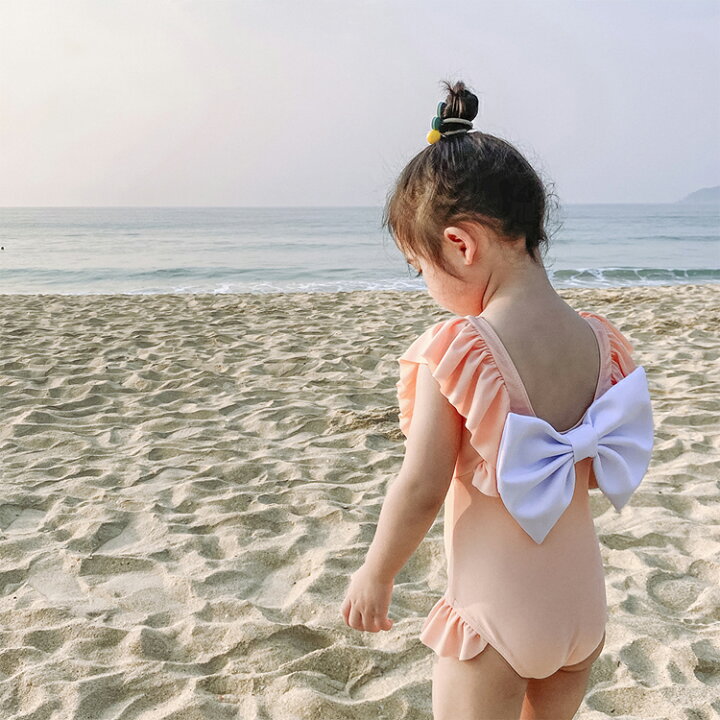 楽天市場】キッズ 水着 女の子 フリル ワンピース 肩フリル キャップ 