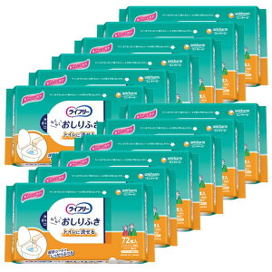 ライフリー 大人用おしりふき トイレに流せる 864枚(72枚×12) ケース品