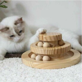 猫 おもちゃ ボール 木製 ねこ 猫じゃらし ネコ ボール回転盤 回転 ぐるぐる遊ぶ盤 玩具 猫遊び ひとり遊び 猫用品 ペット用品 遊べる