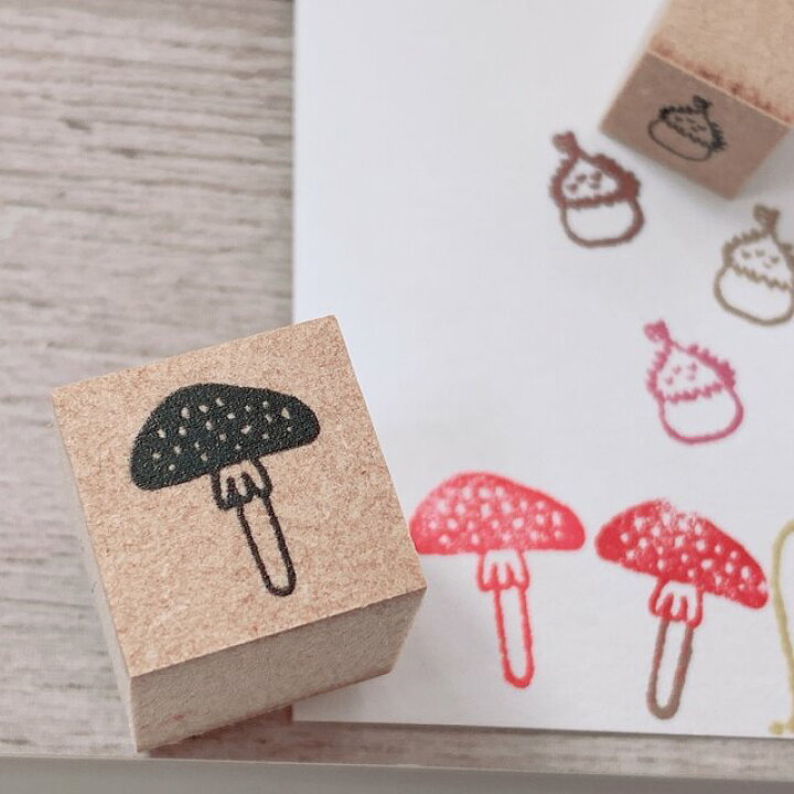 楽天市場 模様はんこ きのこ スタンプ ゴム印 はんこ イラスト 秋 かわいい バレットジャーナル かよのこhanko楽天市場店