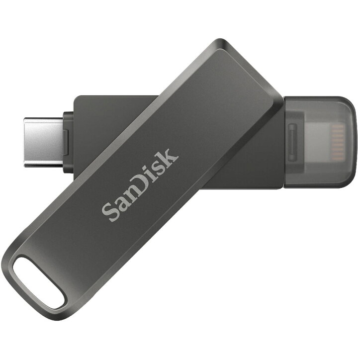 USBメモリ USB 64GB iXpand Flash Drive Luxe SanDisk サンディスク iPhone iPad/PC用  Lightning USB3.1-C 回転式 海外リテール SDIX70N-064G-GN6NN ◇メ 風見鶏