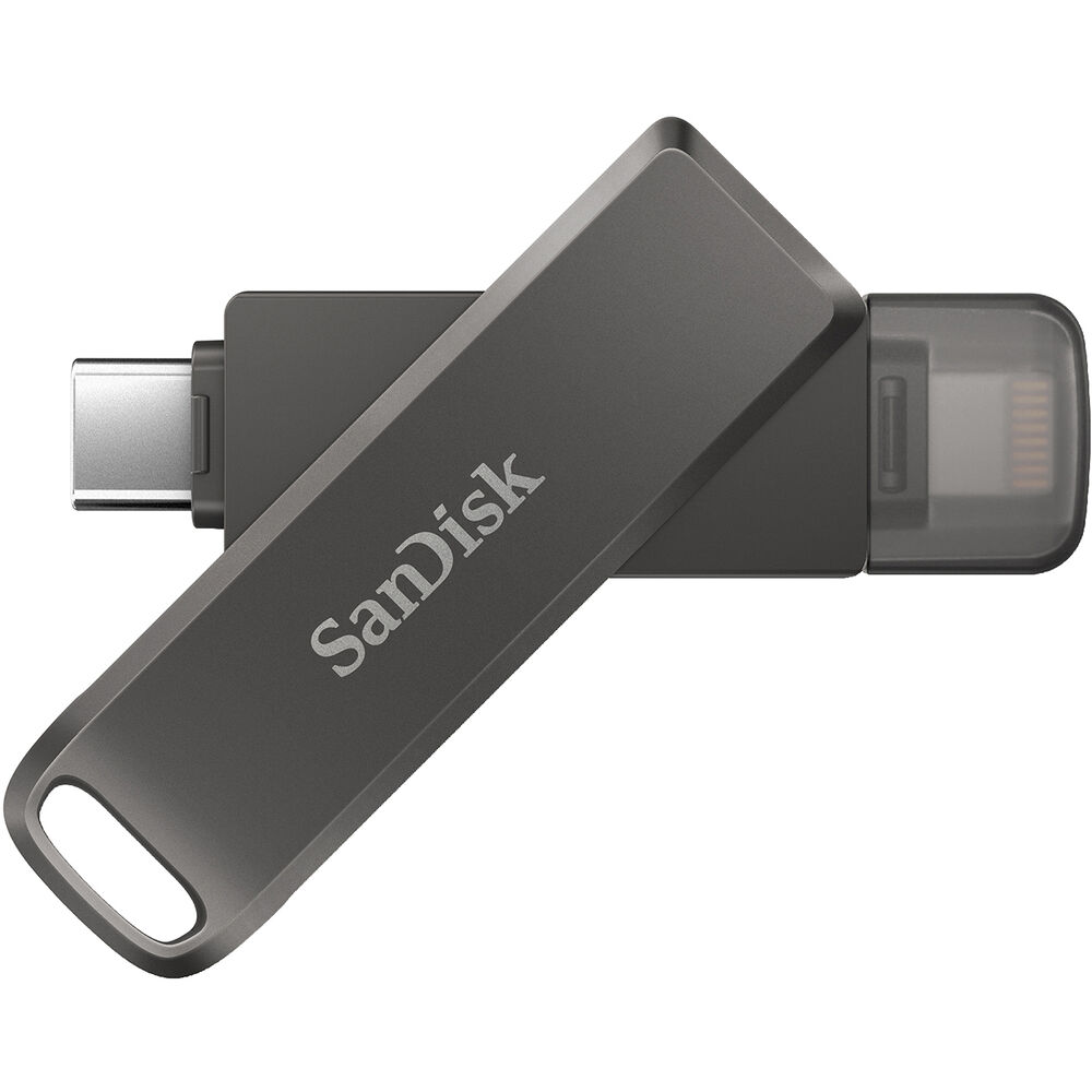 USBメモリ USB 256GB iXpand Flash Drive Luxe SanDisk サンディスク iPhone iPad PC用 Lightning   USB3.1-C 回転式 海外リテール SDIX70N-256G-GN6NE ◆メ