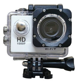 アクションカメラ WEBカメラ フルHD 1080p SAC エスエーシー 30m防水ケース付属 WiFi搭載 microSDHC対応 ホワイト AC200WH/W ◆宅