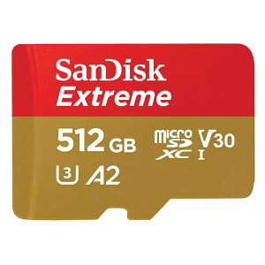 マイクロSDカード microSD 512GB microSDカード microSDXC SanDisk サンディスク Extreme UHS-I U3 V30 A2 R:190MB/s W:130MB/s 海外リテール SDSQXAV-512G-GN6MN ◆メ