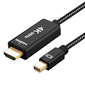 ミニディスプレイポート to HDMI 変換ケーブル 4K 60Hz 2m miwakura 美和蔵 MiniDisplayPort - HDMI2.0-A 強靭メッシュ 200cm ブラック MAV-MDTH2020 ◆メ