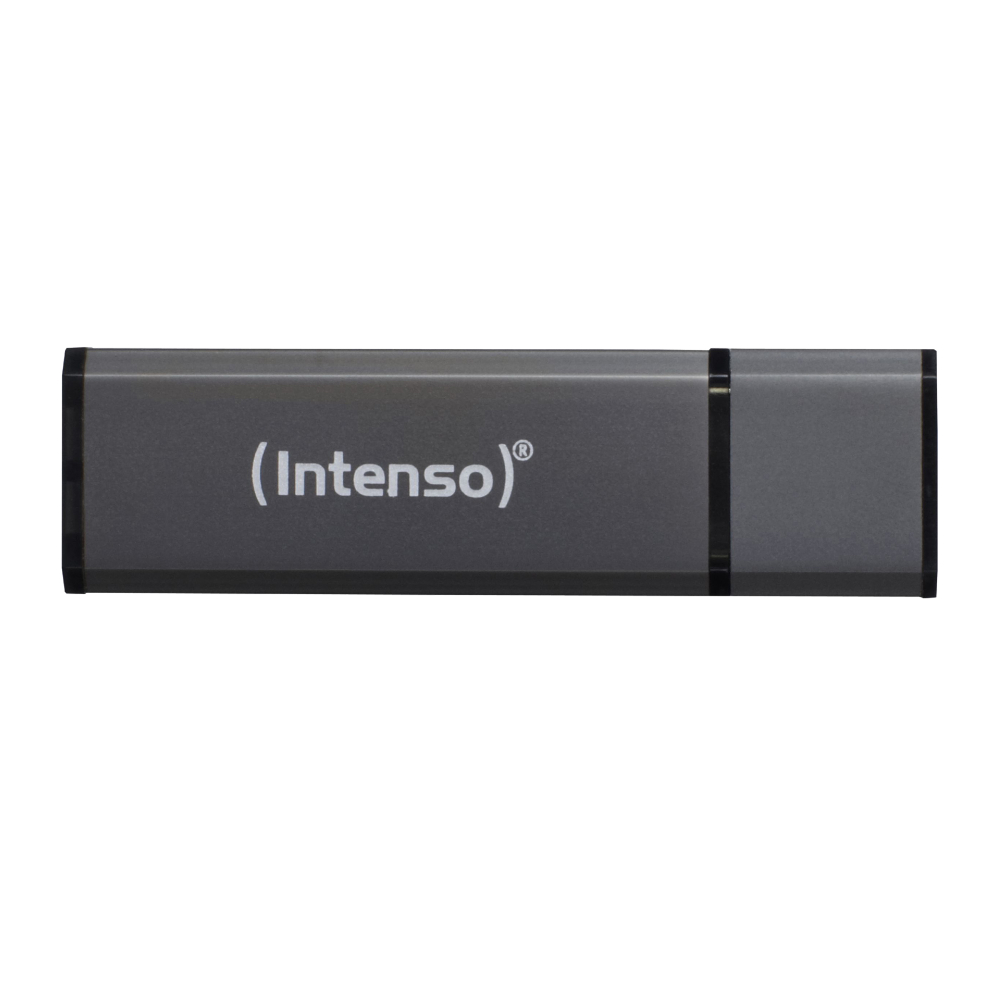 USBメモリ USB 128GB USB2.0 Intenso インテンソ Alu Line アルミ合金 スティックタイプ キャップ式 ダークグレー 海外リテール 3521495 ◆メ