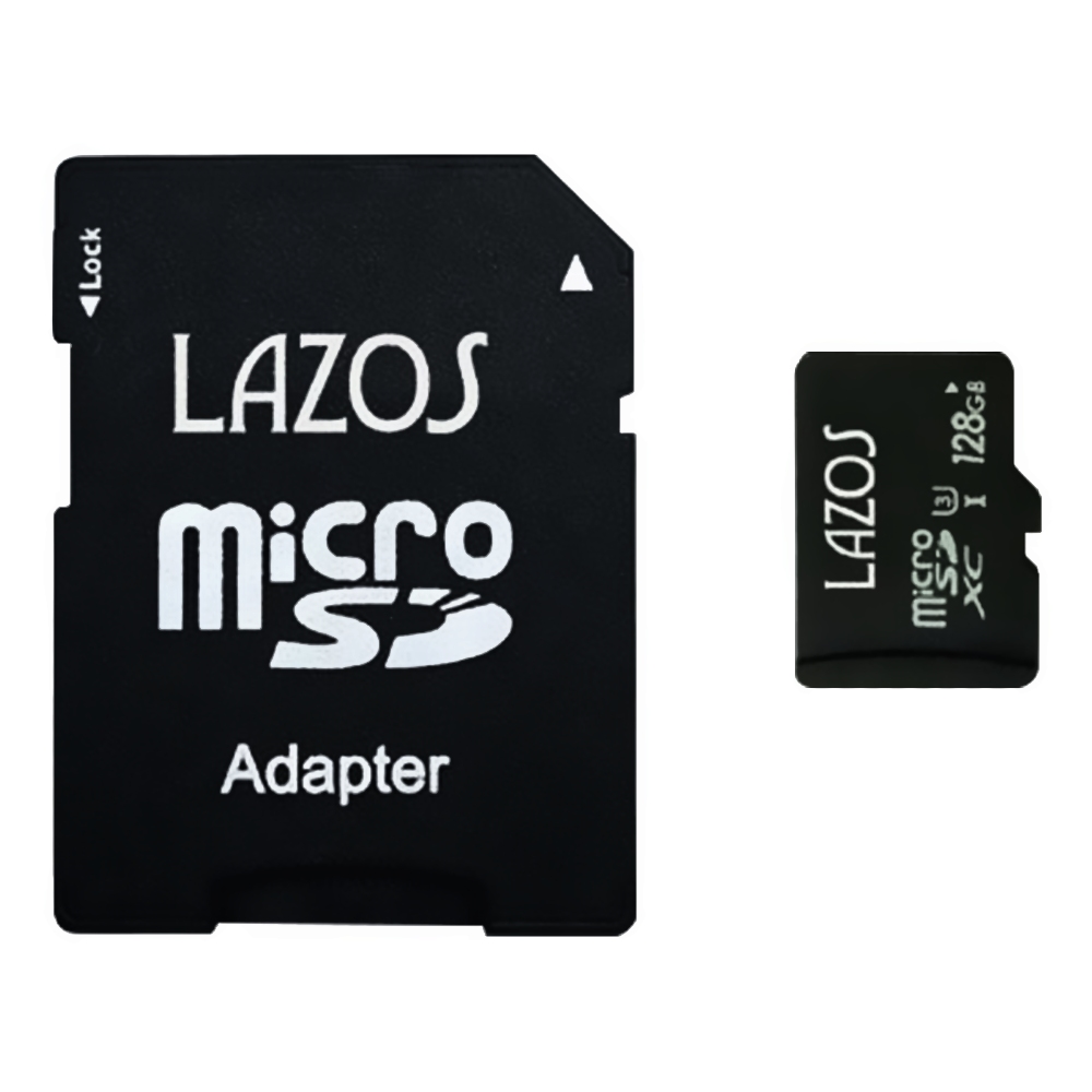 マイクロSDカード microSDXC 128GB microSDカード LAZOS リーダーメディアテクノ CLASS10 UHS-I U3 R:100MB s W:70MB s SDアダプタ付 日本語パッケージ L-B128MSD10-U3 ◆メ