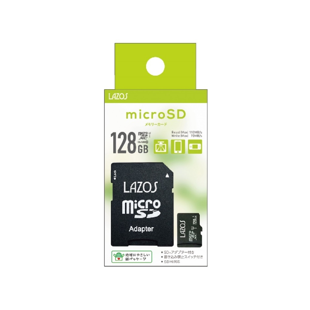 当店一番人気 マイクロSDカード microSDXC 128GB W:70MB 日本語パッケージ リーダーメディアテクノ U3 CLASS10 s  UHS-I LAZOS s SDアダプタ付 L-B128MSD10-U3 ◇メ microSDカード R:100MB SDメモリーカード 
