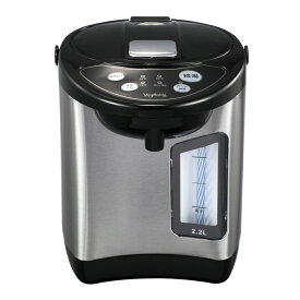 電動給湯ポット 電気ポット 2.2L Vegetable GD商事 保温3段階 2way給湯システム 360度回転 ワイド水位 ステンレス AC100V ブラック/シルバー GD-UP220K ◆宅 【楽天ロジ発送】
