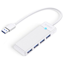 USB ハブ 4ポート USB3.0 HUB ORICO オリコ 高速転送 最大5Gbps バスパワー USB-A ×4増設 USB-Aケーブル(15cm) ホワイト 海外リテール PAPW4A-U3-015-WH-EP ◆メ