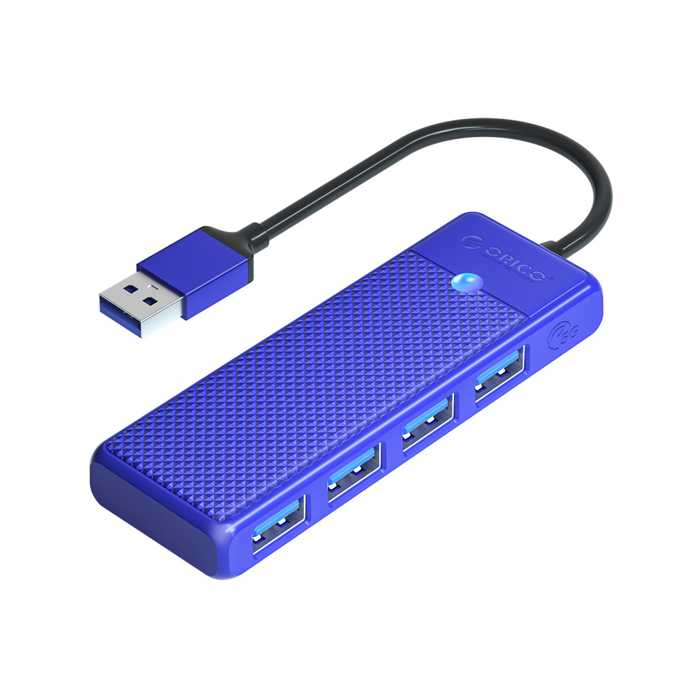 USB ハブ 4ポート USB3.0 HUB ORICO オリコ 高速転送 最大5Gbps バスパワー USB-A ×4増設 USB-Aケーブル(15cm) ブルー 海外リテール PAPW4A-U3-015-BL-EP ◆メ