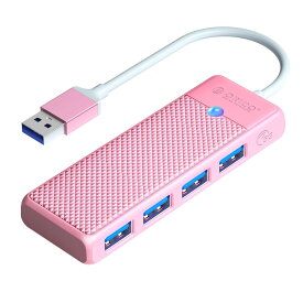 USB ハブ 4ポート USB3.0 HUB ORICO オリコ 高速転送 最大5Gbps バスパワー USB-A ×4増設 USB-Aケーブル(15cm) ピンク 海外リテール PAPW4A-U3-015-PK-EP ◆メ