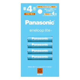 エネループライト 単4形 4本パック Panasonic パナソニック eneloop lite 単四 四本 充電池 容量680mAh お手軽モデル BK-4LCD/4H ◆メ