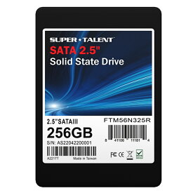 SSD 256GB 2.5インチ 内蔵型 SuperTalent TeraNova DX S330 3D TLC 7mm厚 SATA3 6Gb/s R:530MB/s W:480MB/s 海外リテール FTM56N325R ◆メ