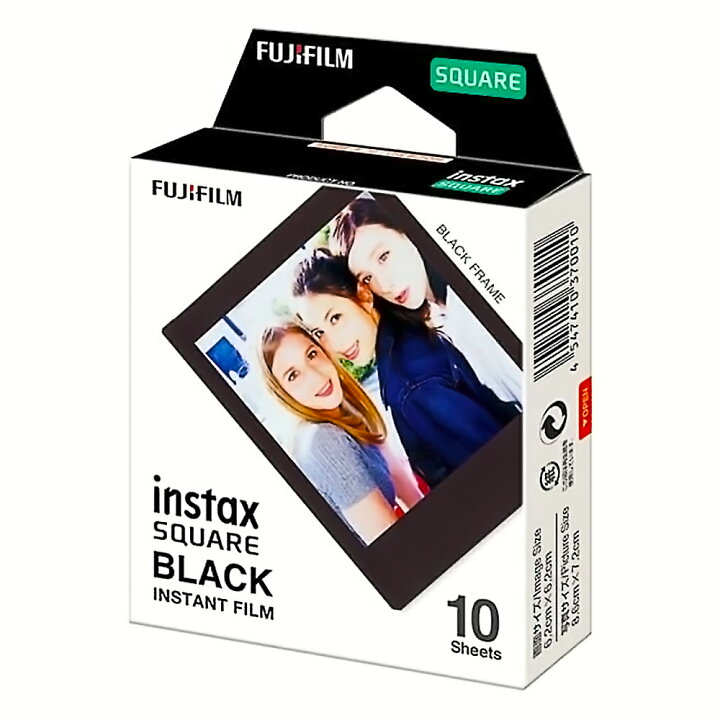 楽天市場】チェキ フィルム instax SQUARE ブラックフレーム 10枚  