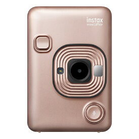 チェキ instax mini LiPlay ハイブリッドインスタントカメラ FUJIFILM フジフィルム スマホ連携 サウンド機能 ブラッシュゴールド INSMINIHM1BG ◆宅