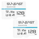 マイクロSDカード 128GB 2枚入 microSDXC SUNEAST サンイースト GamingLP CLASS10 UHS-I U3 V30 A1 R:95MB/s W:80MB/s SDアダプタ付 日本語パッケージ SE-MSD128GMON2P ◆メ