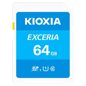 SDJ[h 64GB SDXCJ[h KIOXIA LINVA Ń EXCERIA Class10 UHS-I U1 R:100MB/s {pbP[W KLNEA064G 