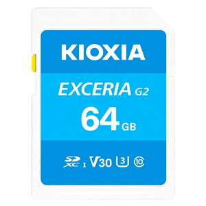 SDJ[h 64GB SDXCJ[h KIOXIA LINVA Ń EXCERIA G2 Class10 UHS-I U3 V30 R:100MB/s W:50MB/s COe[ LNEX2L064GG4 
