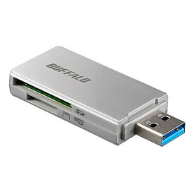 SD/microSDカードリーダーライター USB3.0 BUFFALO バッファロー 高速転送 USB-A キャップ式 ケーブルレス Win/Mac/PS4対応 シルバー BSCR27U3SV ◆メ