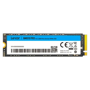 M.2 NVMe SSD 2TB M.2-2280 ^ Lexar LT[ NM610PRO PCIe Gen3 x4 R:3300MB/s W:2600MB/s MTBF150 480TBW COe[ LNM610P002T-RNNNG 