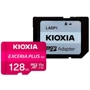 }CNSDJ[h 128GB microSDXC KIOXIA LINVA EXCERIA PLUS G2 CLASS10 UHS-I U3 V30 A1 R:100MB/s W:65MB/s SDA_v^t COe[ LMPL2M128GG2 