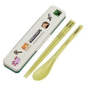 弁当用箸 音のならないコンビセット マインクラフト Minecraft Explore More SKATER スケーター 子供 箸/スプーン18cm すべり止め加工(箸先端) 収納ケース 621734-CCS3SAAG ◆メ