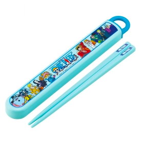 弁当用箸 ワンピース 24 ONE PIECE スライド箸＆箸箱セット SKATER スケーター 子供 箸16.5cm スライド式 ストッパー付 名前シール付 677311-ABS2AMAG ◆メ