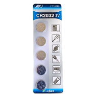ボタン電池 CR2032 5個入 コイン電池 Lazos ラゾス リチウムボタン電池 3V 水銀0使用 お徳用5個入り L-C2…