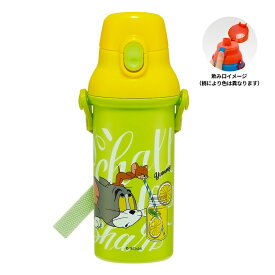 水筒 トムとジェリー EAT.EAT.EAT 直飲みプラワンタッチボトル SKATER スケーター 子供 ワンプッシュ式 容量480ml 食洗機対応 抗菌 超軽量 691041-PSB5SANAG ◆宅 【楽天ロジ発送】