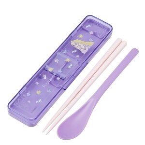 弁当用箸 ラプンツェル フラワー 音のならないコンビセット SKATER スケーター 子供 箸/スプーン18cm すべり止め加工(箸先端) 収納ケース 691089-CCS3SAAG ◆メ
