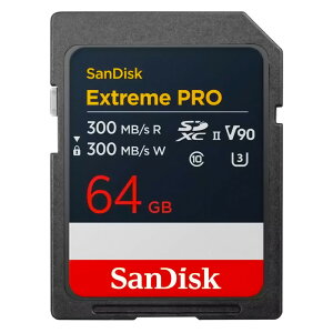 SDJ[h 64GB UHS-II SDXC SanDisk TfBXN Extreme PRO U3 V90 8K R:300MB/s W:300MB/s COe[ SDSDXDM-064G-GN4IN 