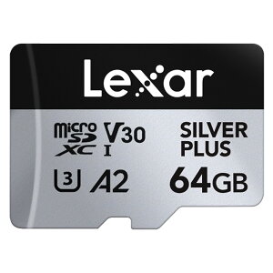 }CNSDJ[h 64GB microSDXC Lexar LT[ Professional SILVER PLUS Class10 UHS-1 U3 V30 A2 R:205MB/s W:150MB/s COe[ LMSSIPL064G-BNANC 